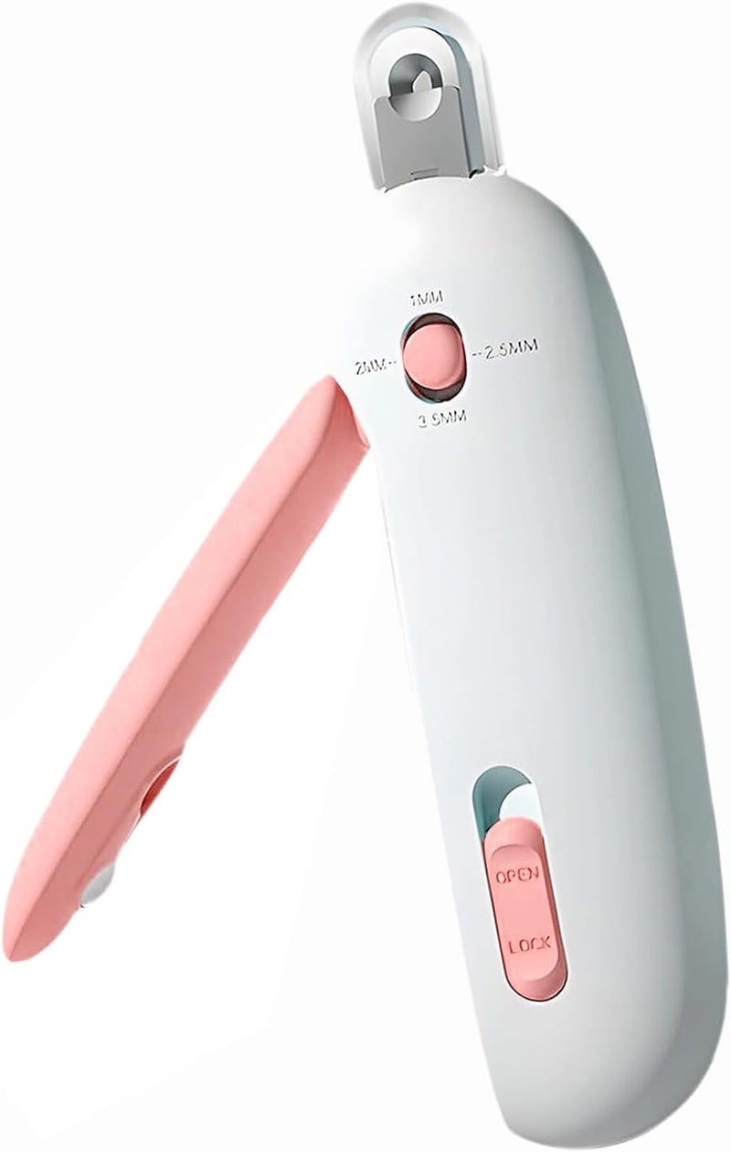 FIAMM Adjustable Cat Nail Clipper to Avoid Excessive Cutting, Cat Nail Trimmer with Nail File, Pet Nail Clippers for Kitten Bunny Guinea Pig Rabbit Ferret (Pink) - Image 1